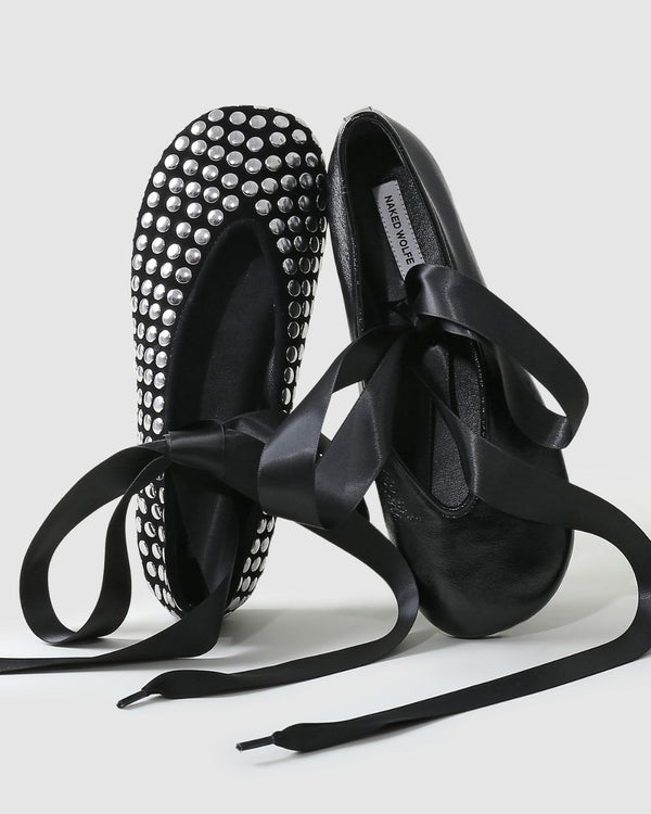 Naked Wolfe Purr Black Studded Suede