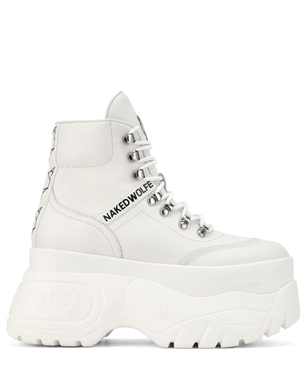 Naked Wolfe Spike White Leather
