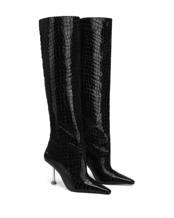 Naked Wolfe Texas Black Croc Patent Leather