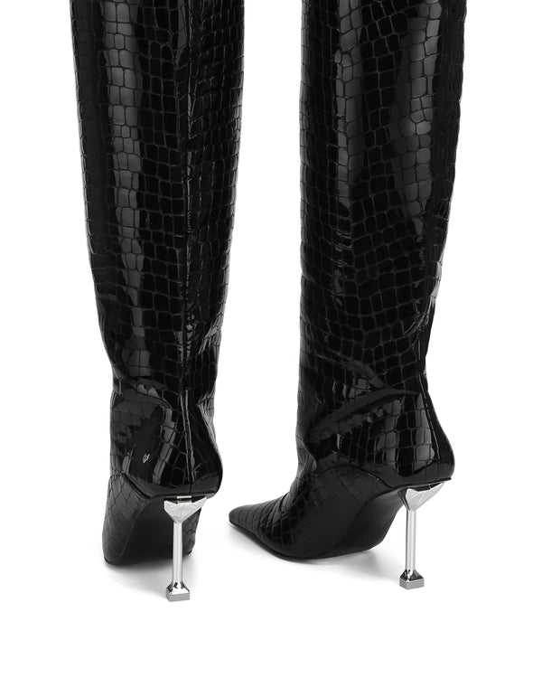 Naked Wolfe Texas Black Croc Patent Leather