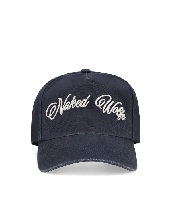 naked wolfe Signature Unconstructed Cap Washed Navy