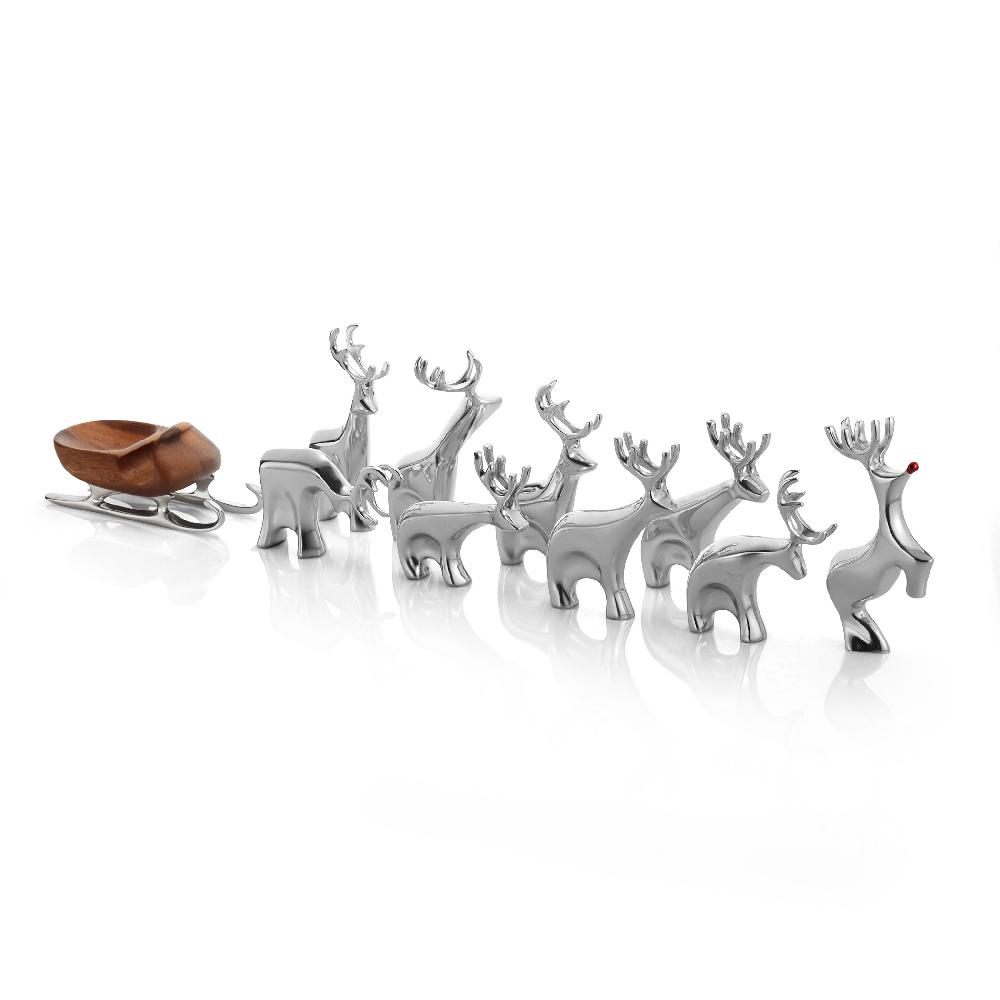 nambé 10-Piece Miniature Reindeer Set