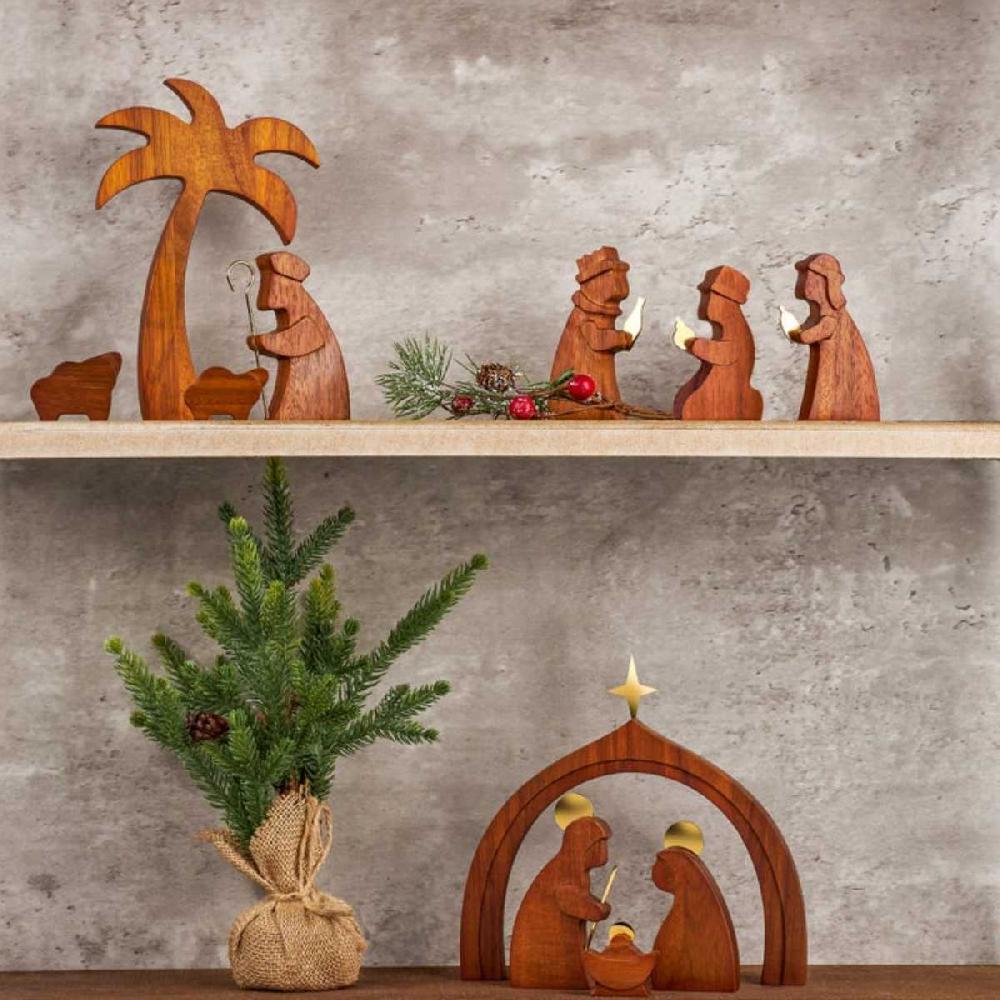 Nambé 11-Piece Wooden Nativity Set