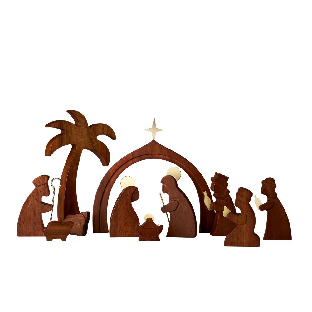 nambé 11-Piece Wooden Nativity Set