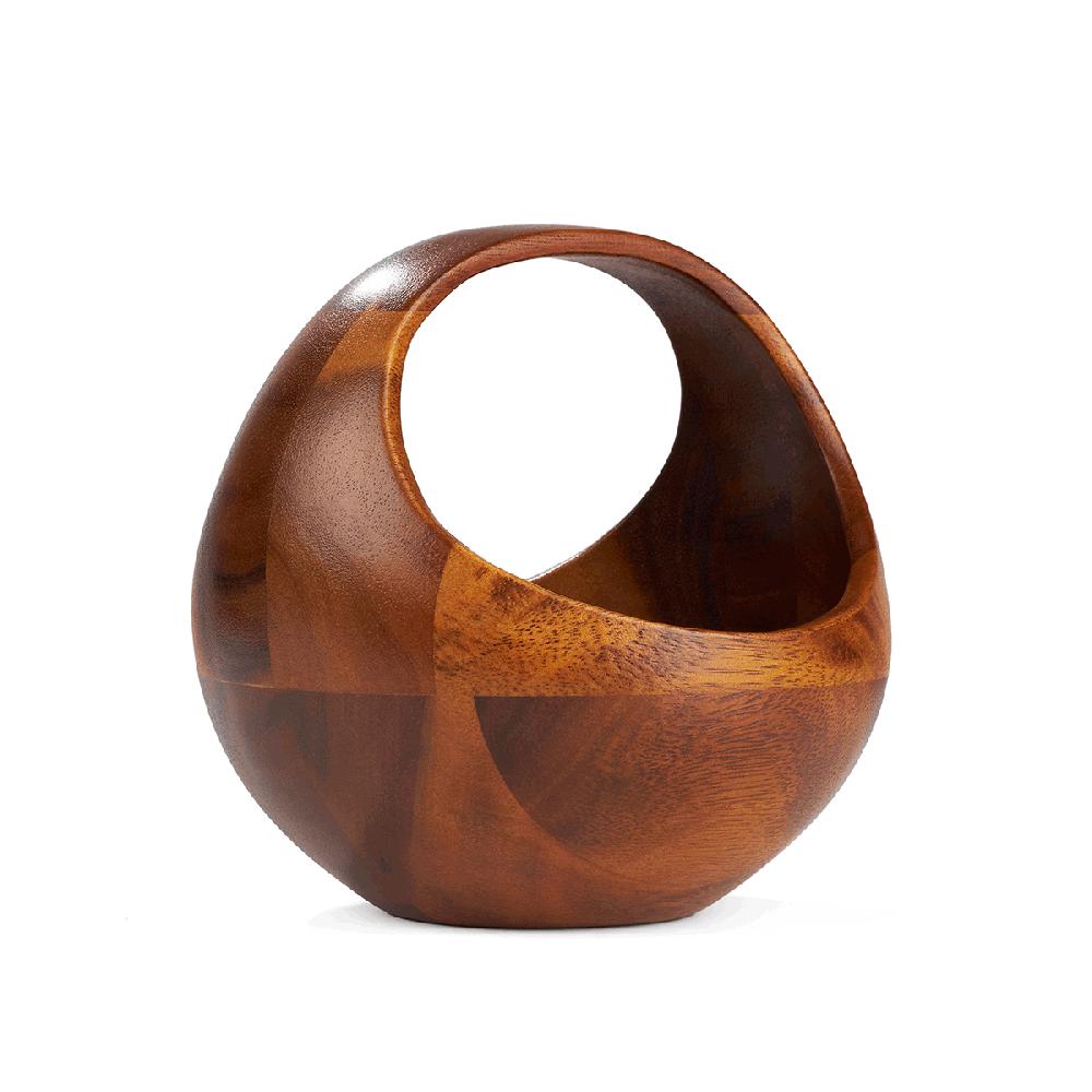 nambé 6" Wood Basket Bowl