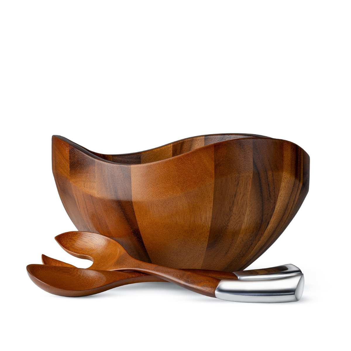 nambé Billow Salad Bowl w/Servers