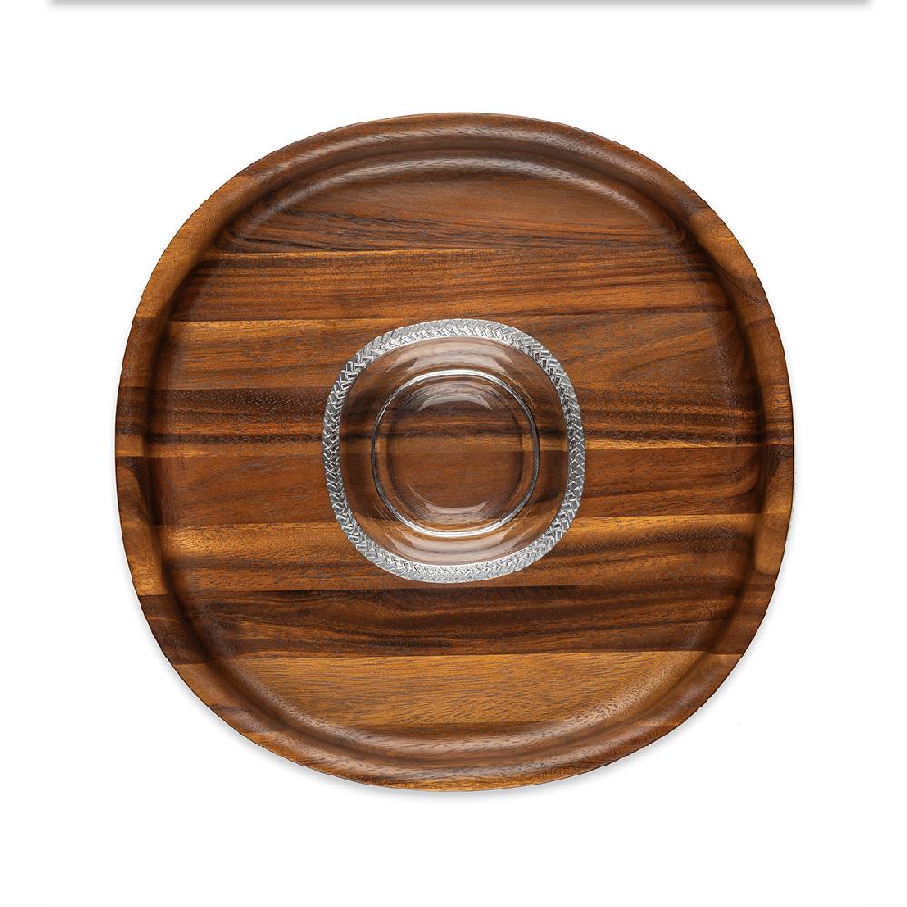 Nambé Braid Glass Chip & Dip