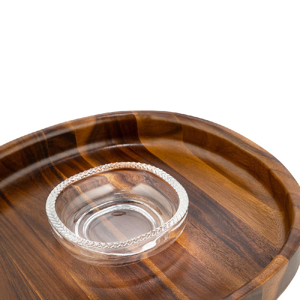 Nambé Braid Glass Chip & Dip