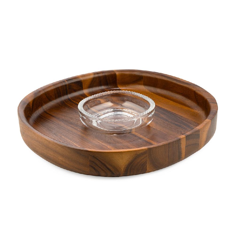 nambé Braid Glass Chip & Dip