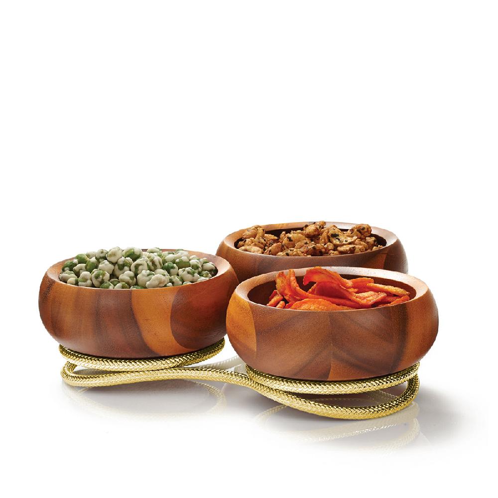 Nambé Braid Gold Condiment Server