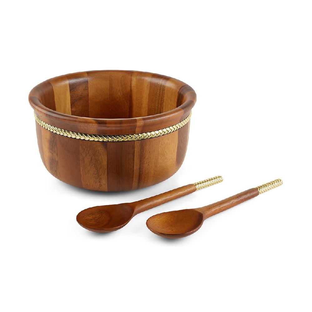 nambé Braid Gold Round Salad Bowl