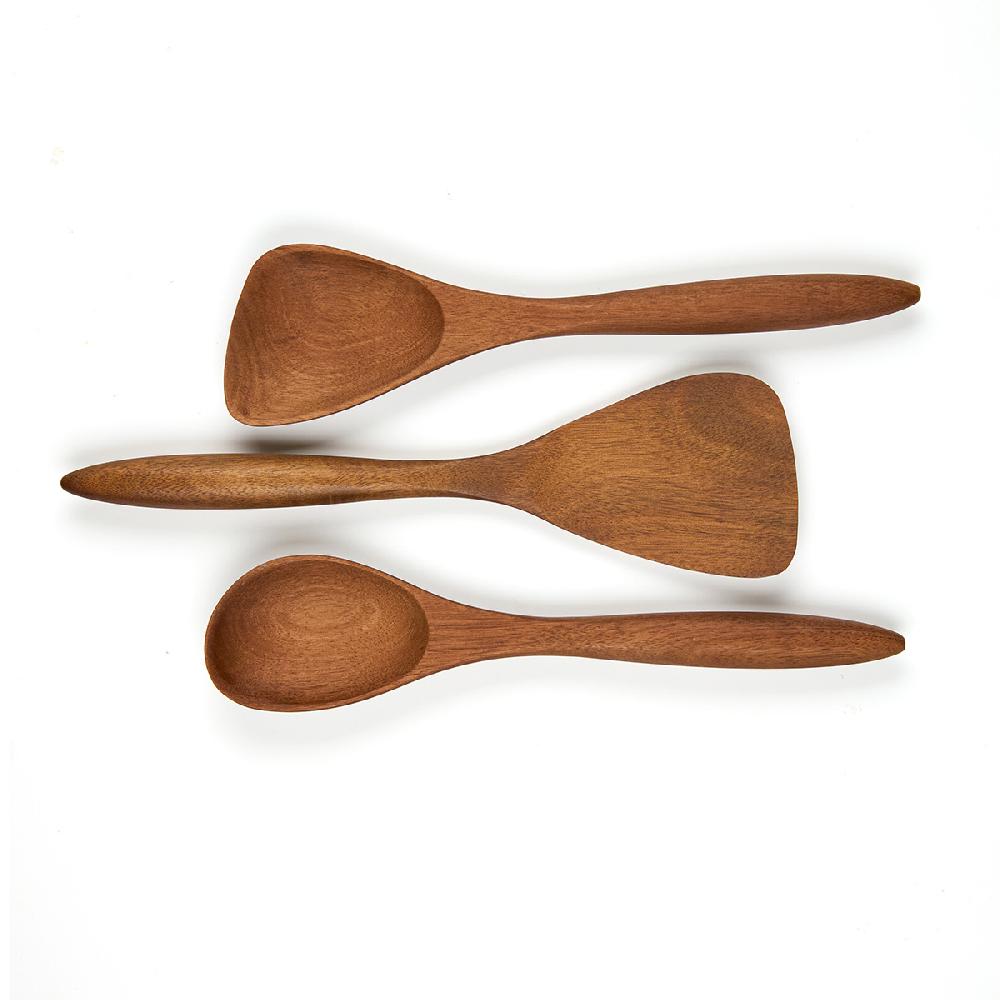 Nambé Breaking Bread Wood Utensils With Canister