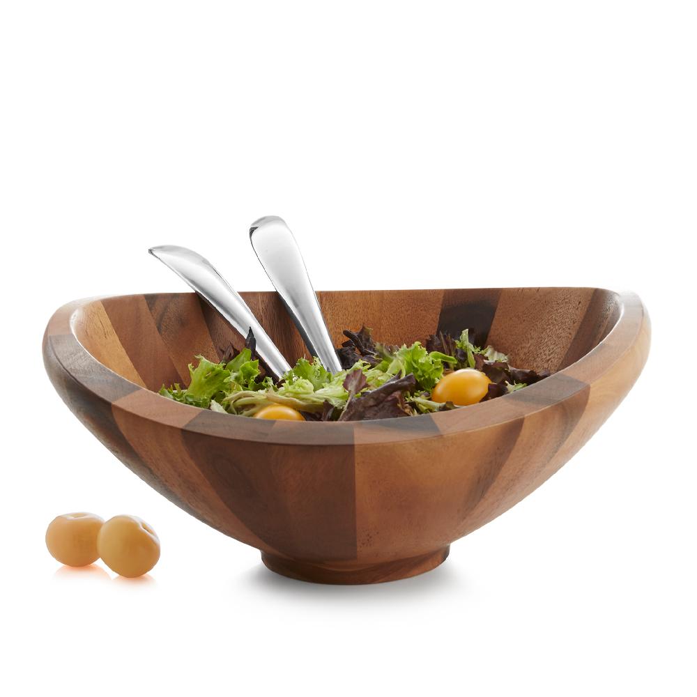 Nambé Butterfly Salad Bowl W/ Servers