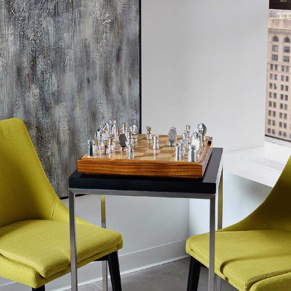 Nambé Chess & Checkers Set