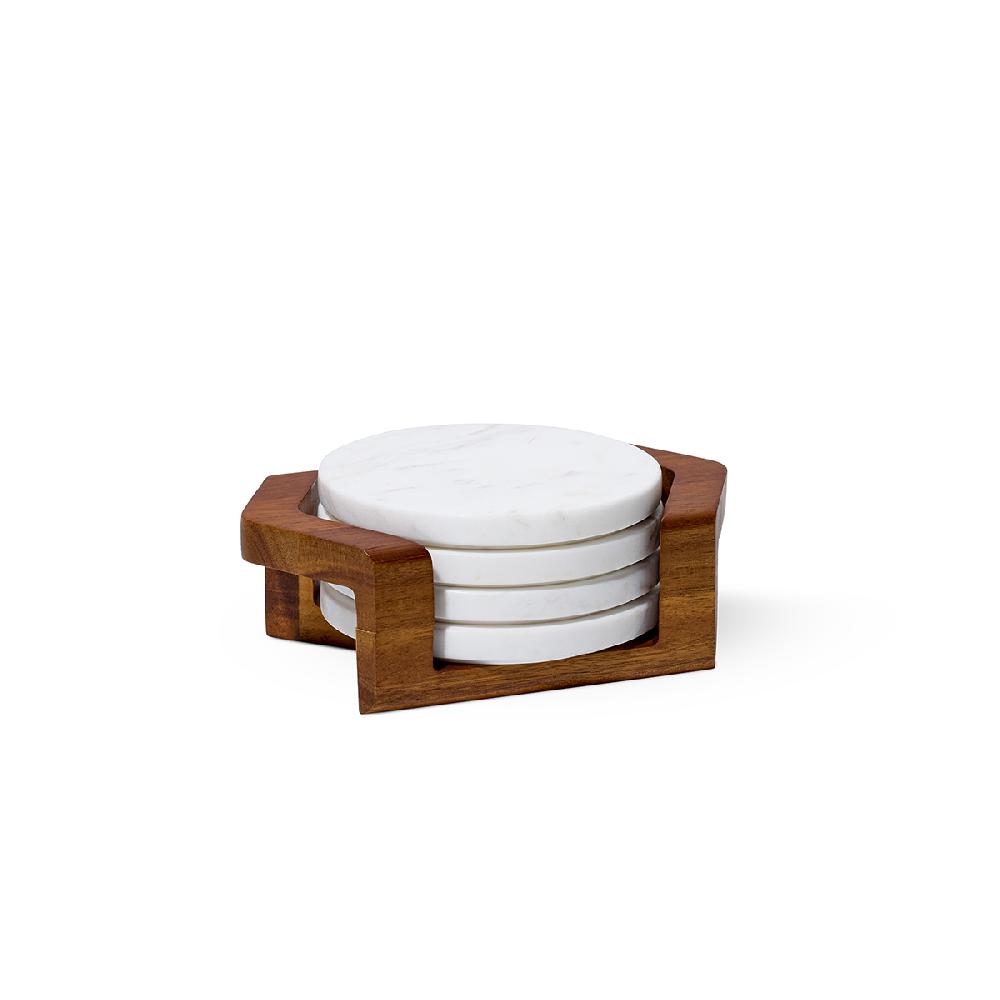 nambé Chevron Coaster Set w/Holder