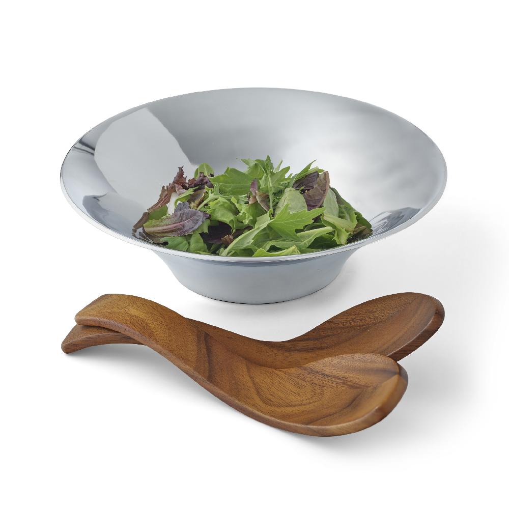 Nambé Chillable Salad Bowl W/ Servers