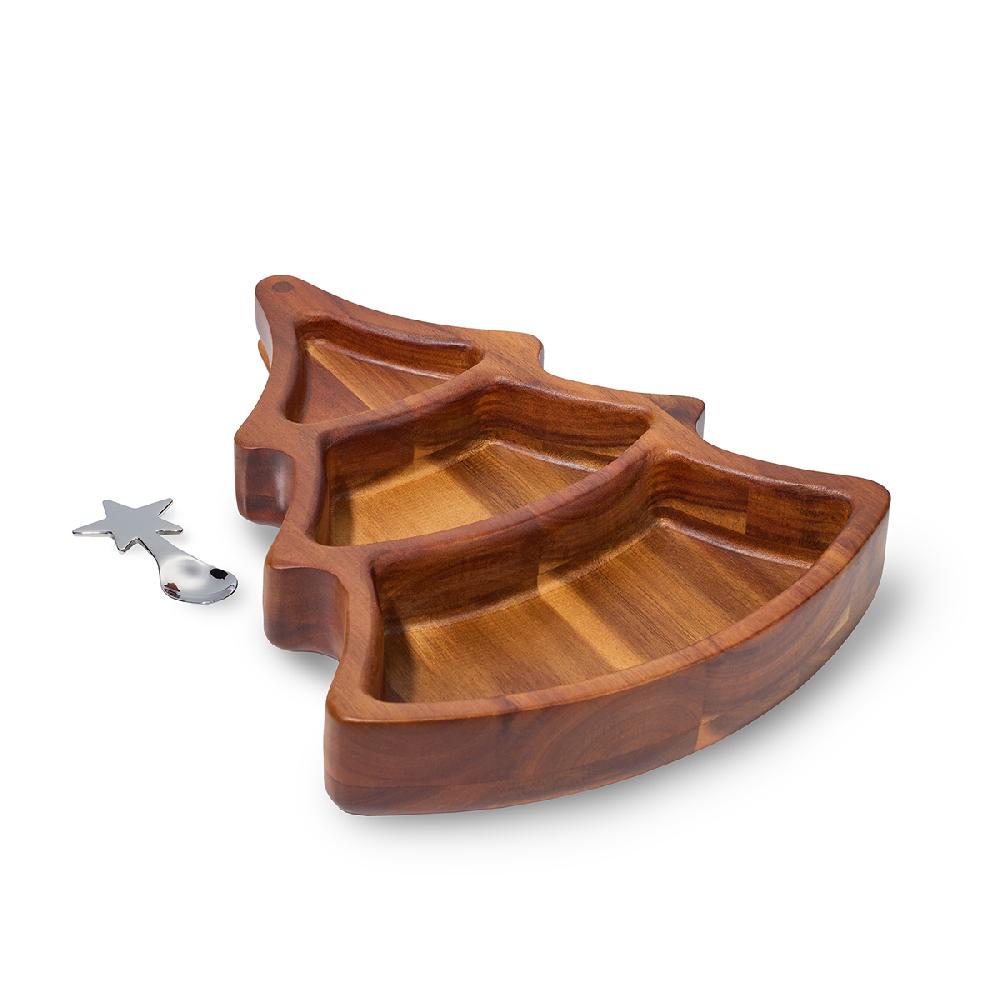 nambé Christmas Tree Serving Dish w/Spoon