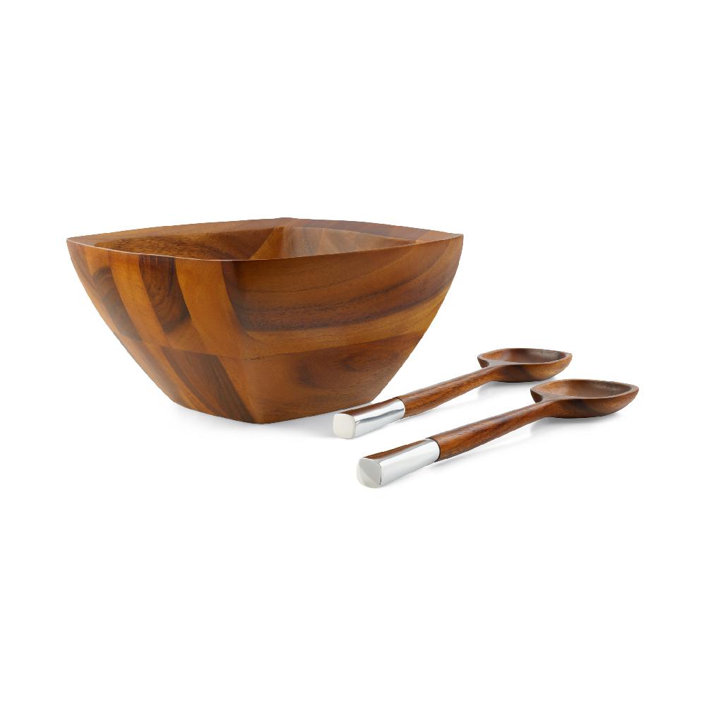 nambé Cube Salad Bowl w/ Servers