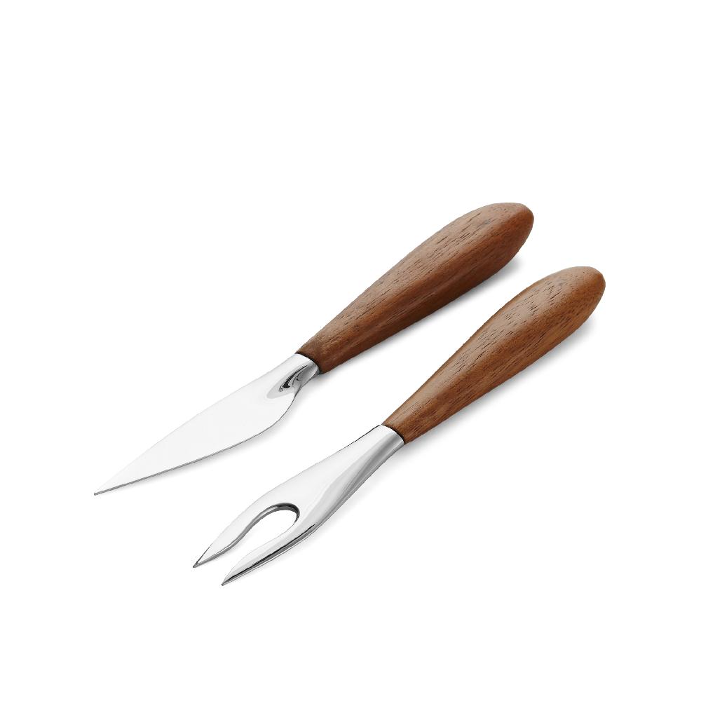 nambé Curvo Cheese Set - Cheese Knife and Fork