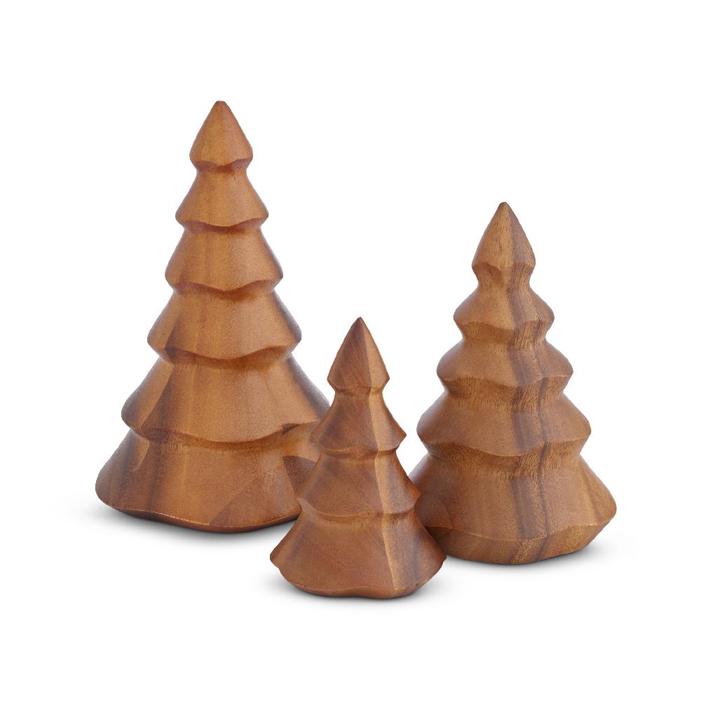 nambé Deck The Halls Wood Christmas Trees (Set of 3)