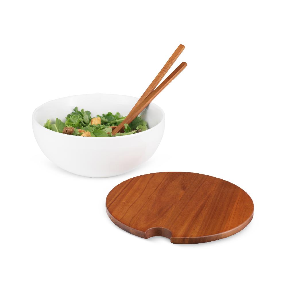 Nambé Duets Salad Bowl W/ Lid & Servers