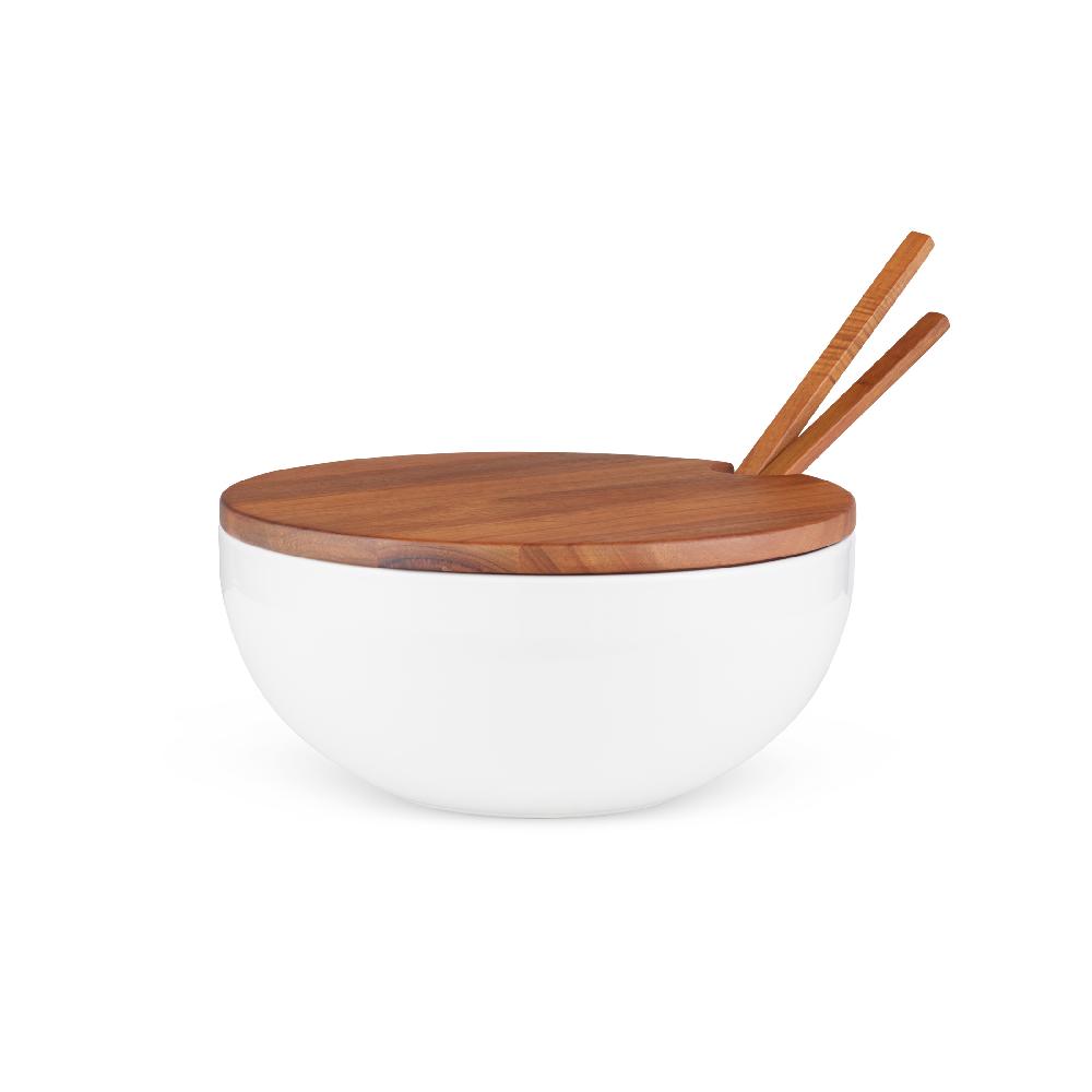nambé Duets Salad Bowl w/ Lid & Servers