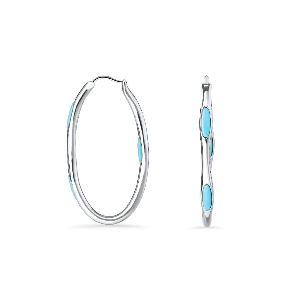 Nambé Marina Silver Flow Hoop Earrings