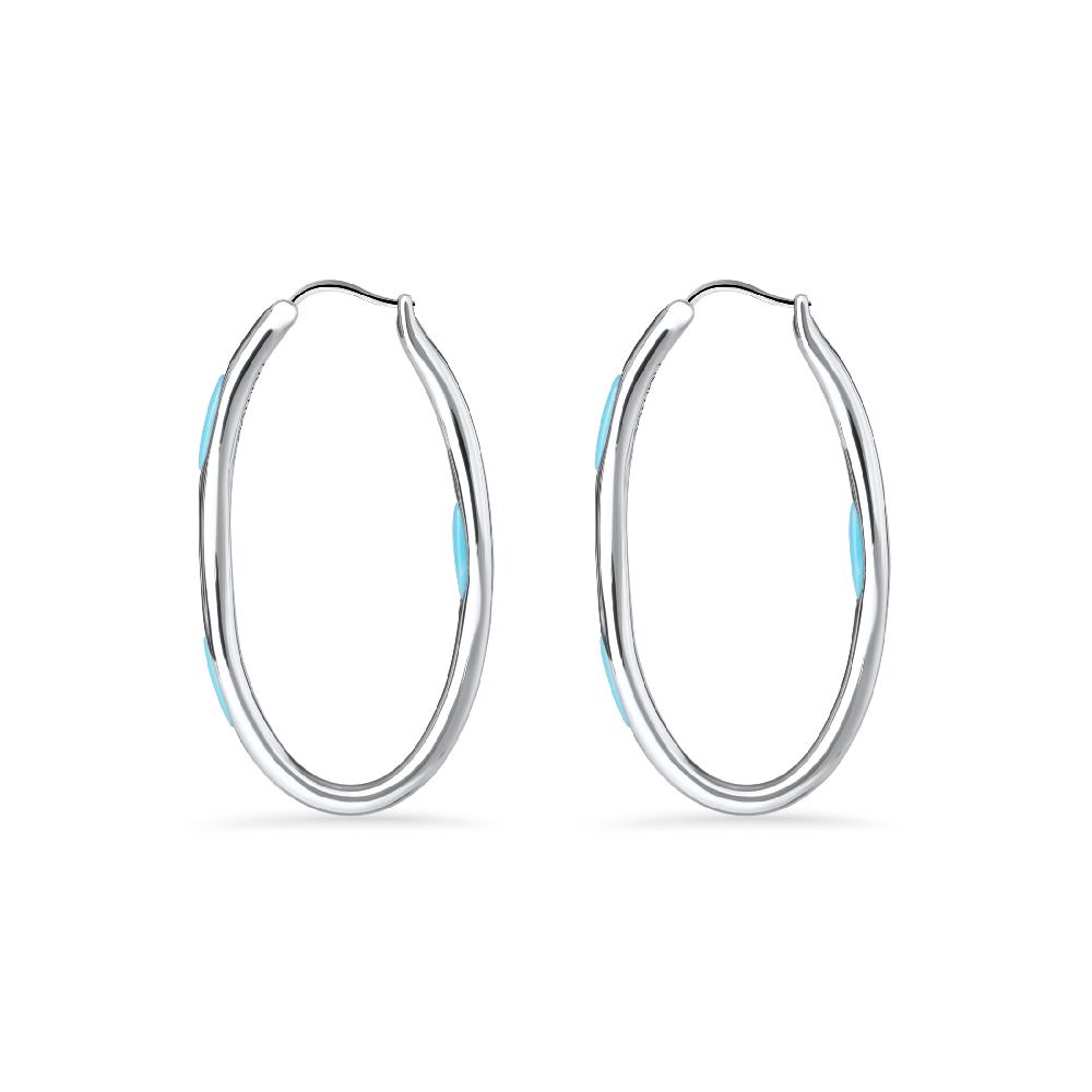 nambé Marina Silver Flow Hoop Earrings