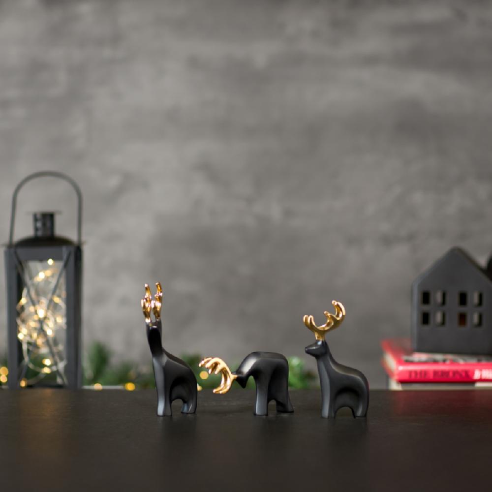 Nambé Miniature Prancer Reindeer Set