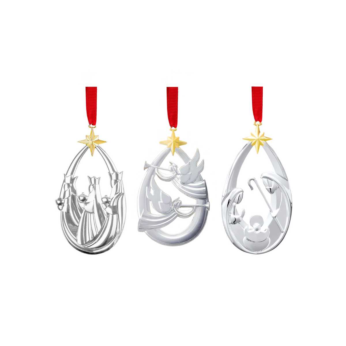 nambé Nativity Ornament Trio