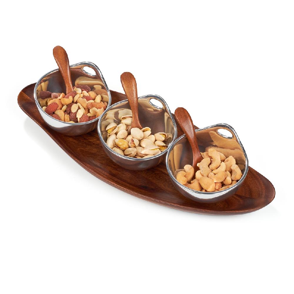 Nambé Portables Triple Condiment Server