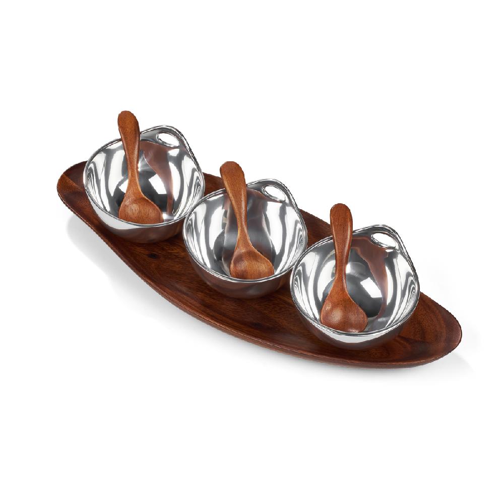 nambé Portables Triple Condiment Server