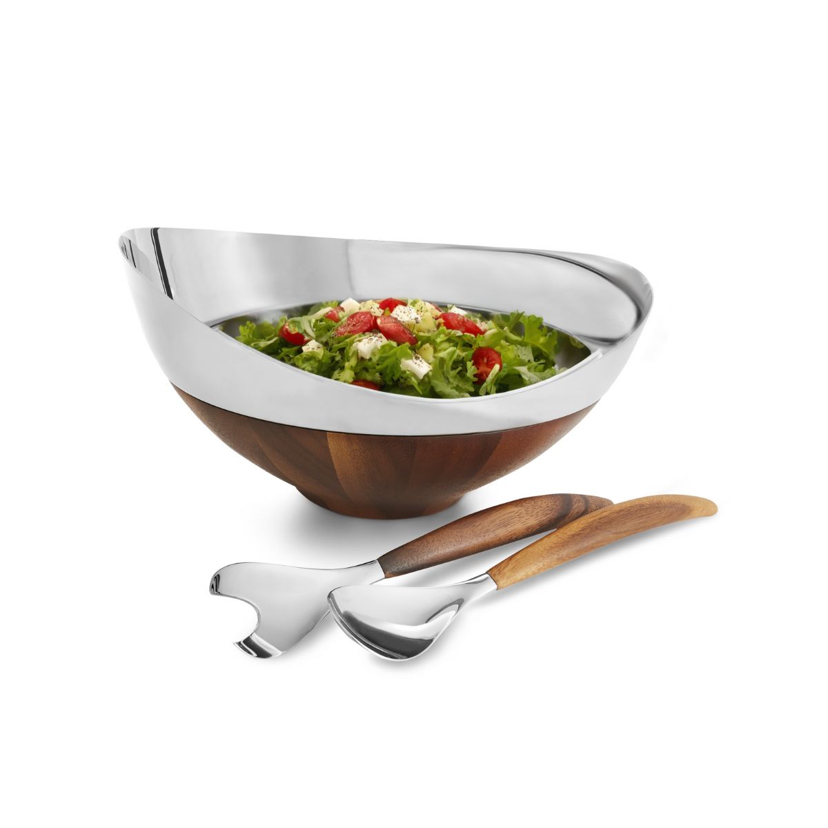 Nambé Pulse Salad Bowl W/ Servers
