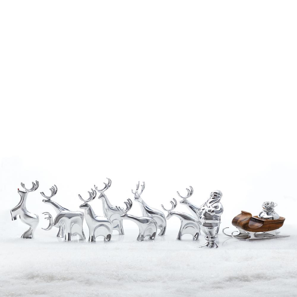 nambé Reindeer Collection with Santa