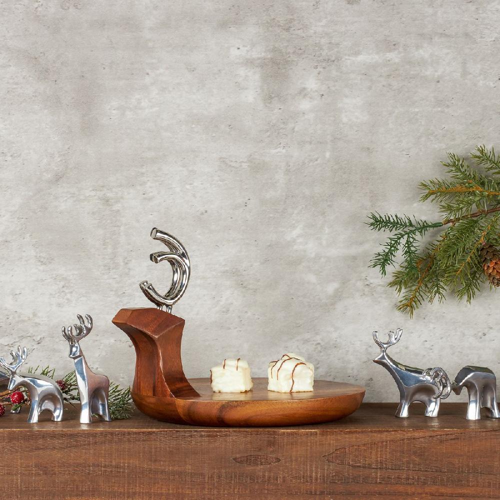 Nambé Reindeer Platter W/Spreaders