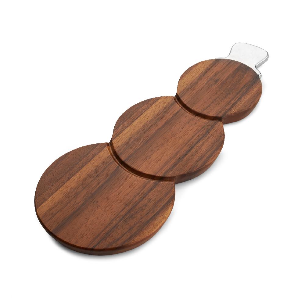 nambé Snowman Cheese Board W/ Top Hat Spreader