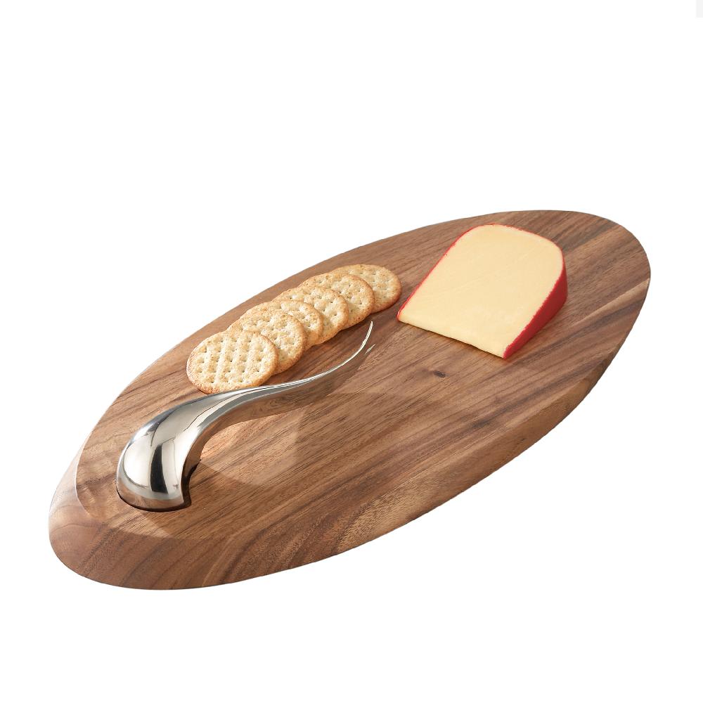 Nambé Swoop Cheese Board W/ Knife