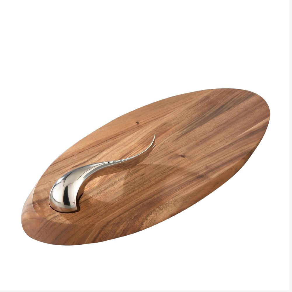 nambé Swoop Cheese Board W/ Knife
