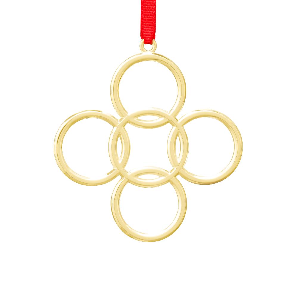 nambé Twelve Days of Christmas: Five Golden Rings Ornament
