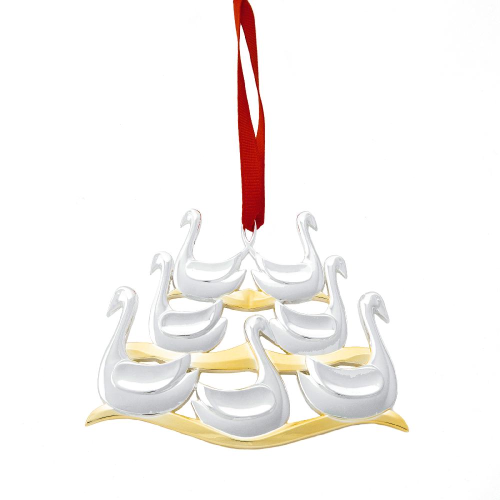 nambé Twelve Days of Christmas: Sevens Swans a Swimming Ornament