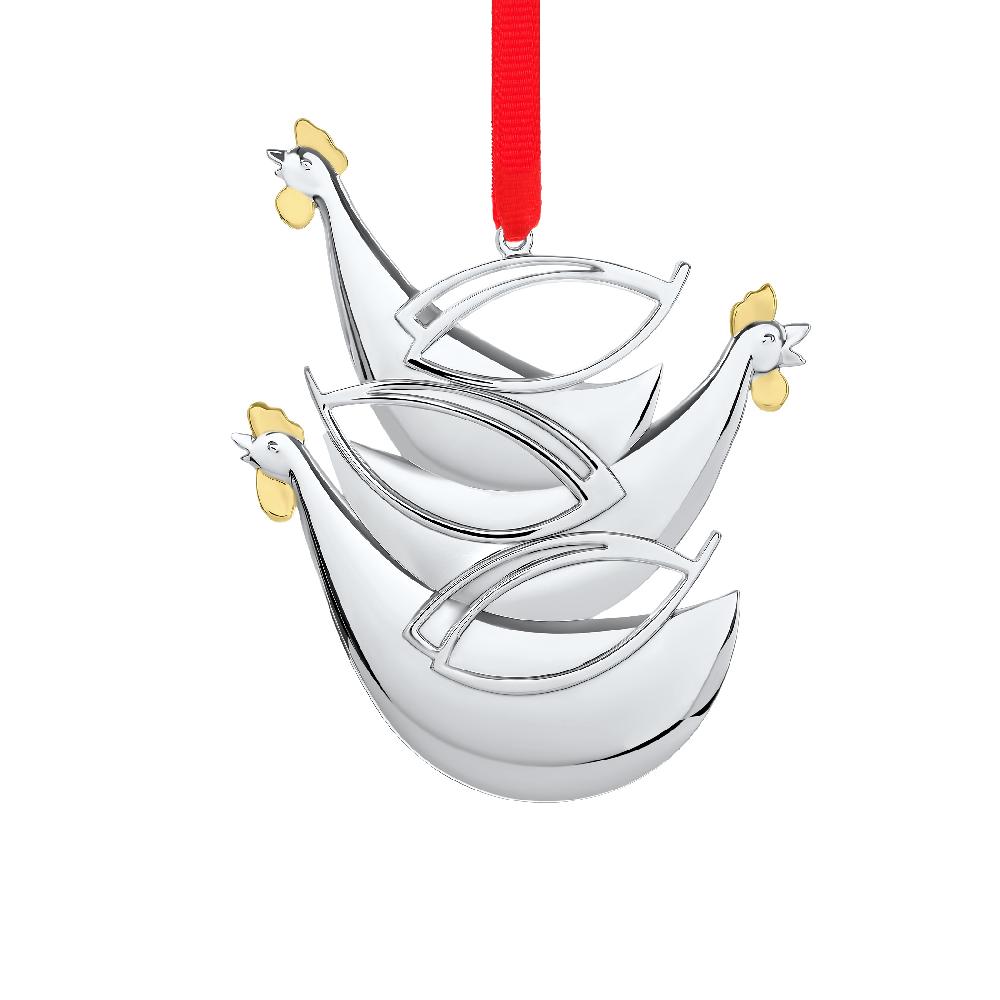 nambé Twelve Days of Christmas: Three French Hens Ornament