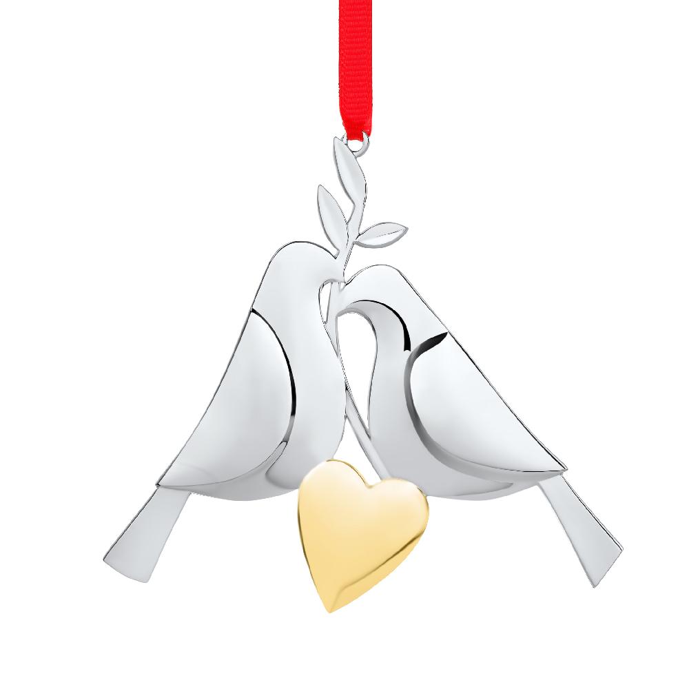 nambé Twelve Days of Christmas: Two Turtle Doves Ornament