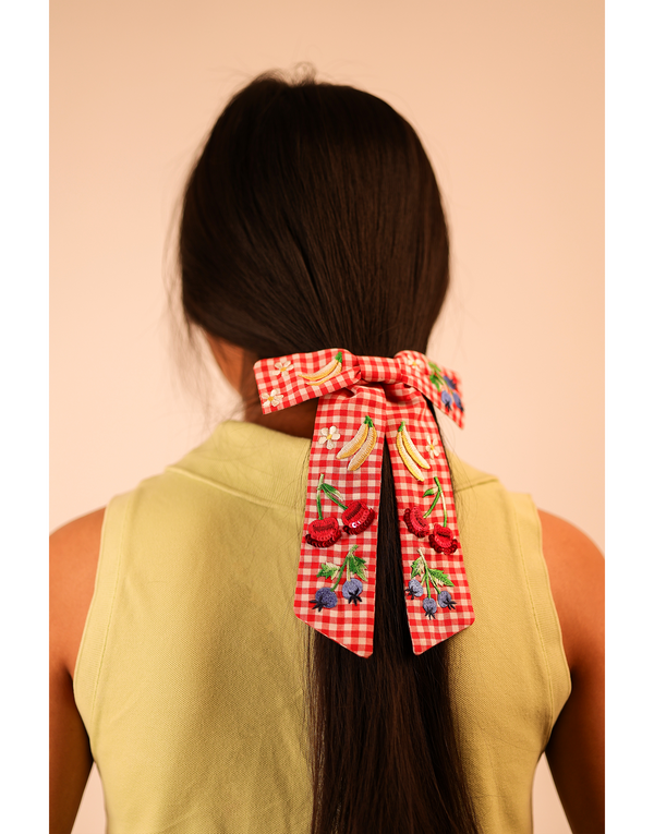 namjosh Cherry Gingham Bow