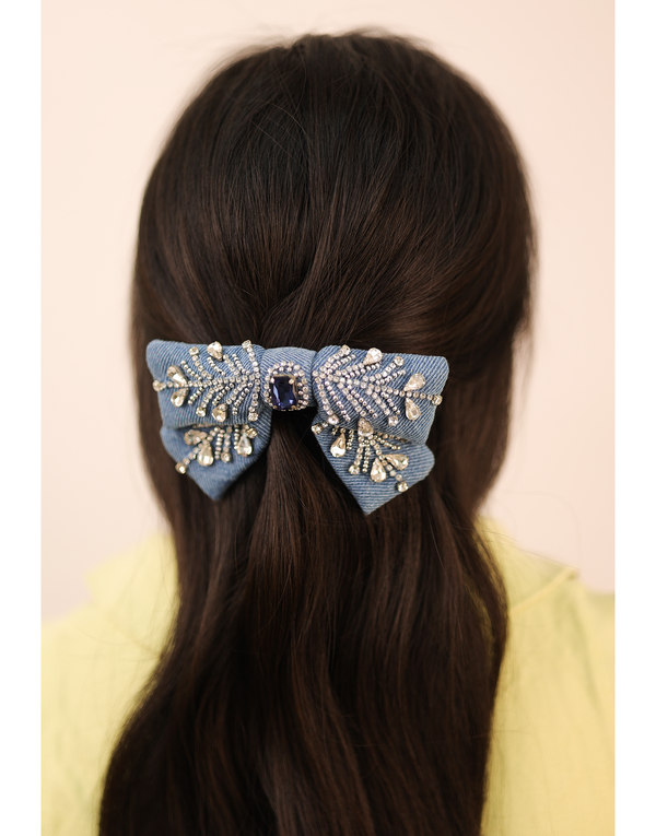 namjosh Denim Raindrop Bow