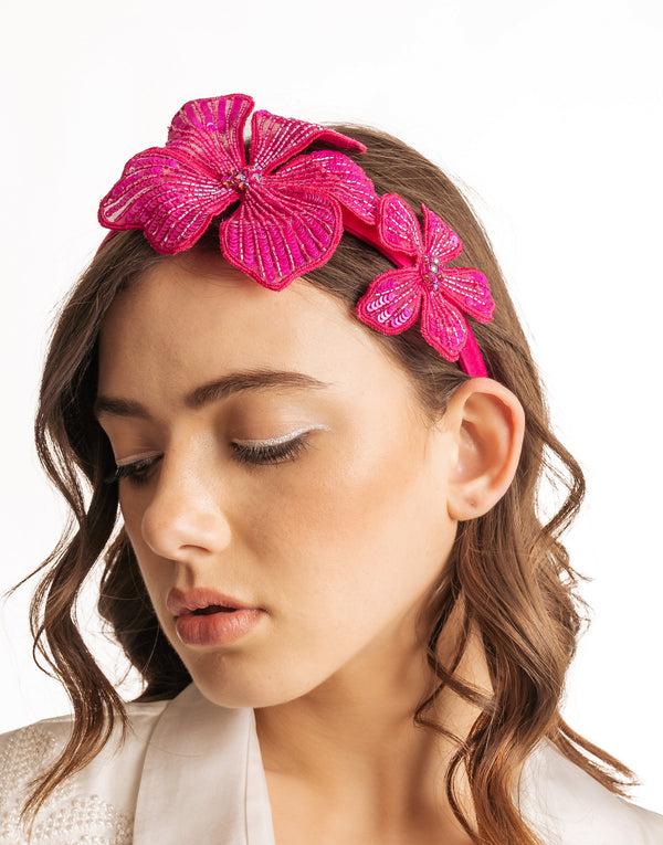 namjosh Fuchsia Hibiscus Headband