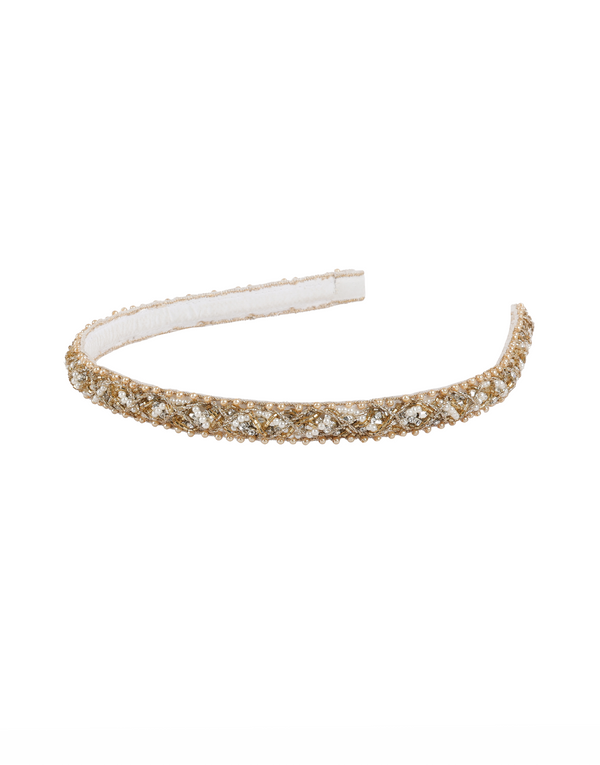 namjosh Gold Crystal Headband
