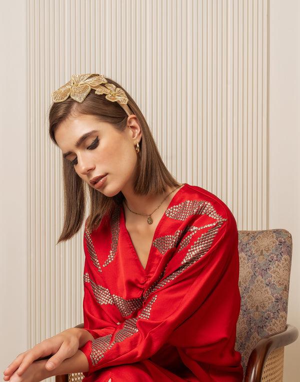 namjosh Golden Hibiscus Headband