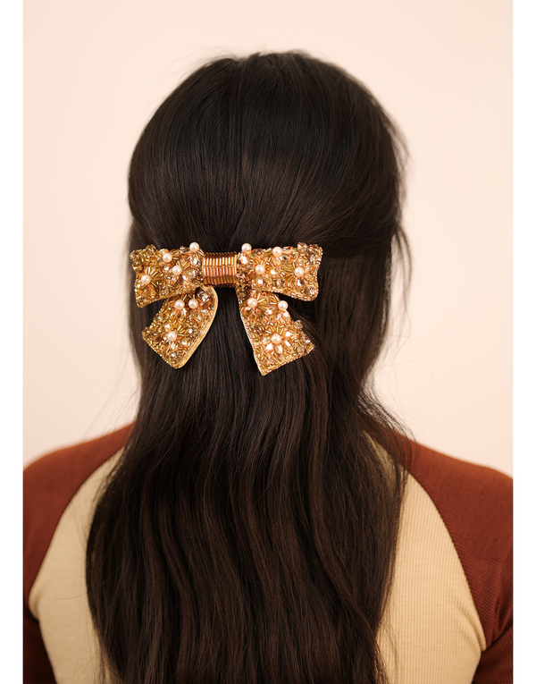 namjosh Golden Stars Barrette Bow