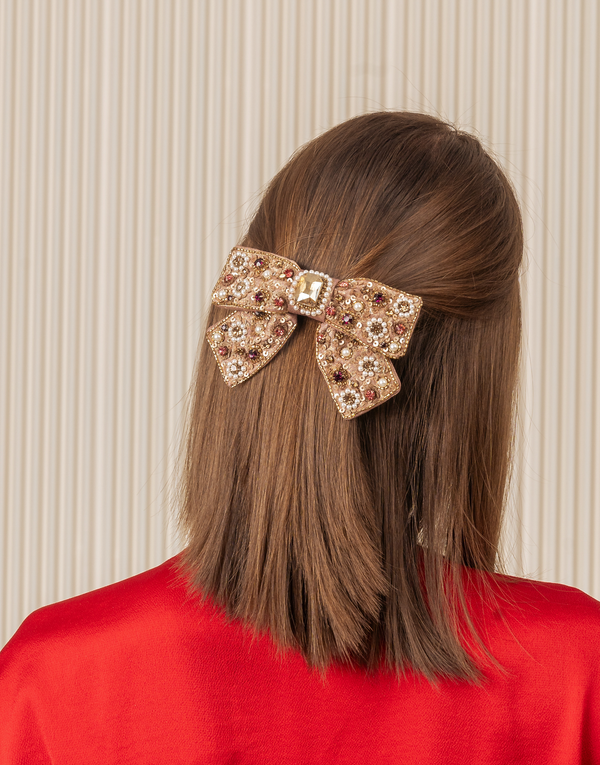 namjosh Jeweled Bow Barrette