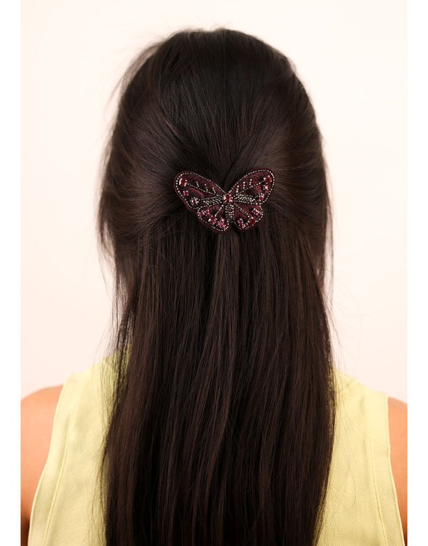 namjosh Maroon Butterfly Clip